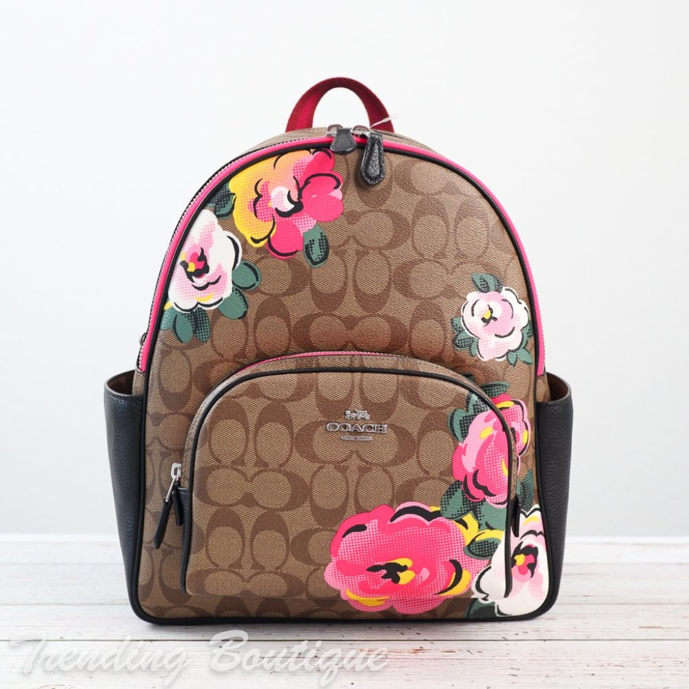 NWT Coach C5681 Court Backpack in Signature Canvas